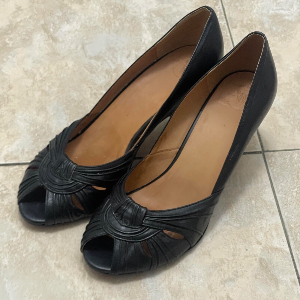 Women's Black Peep-Toe Heels